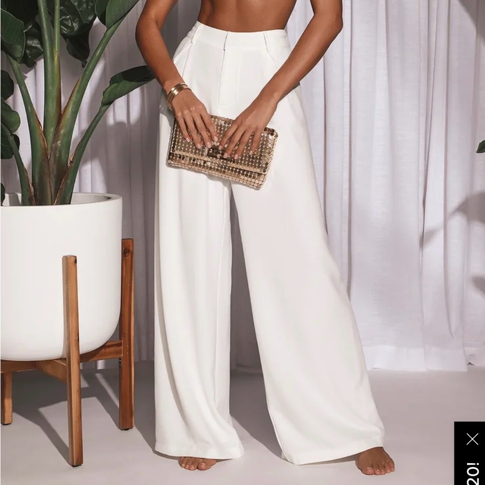 Looking Crisp White Wide-Leg Pants - worn once